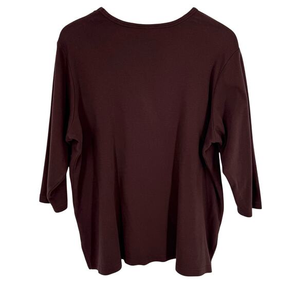 Indigo Moon Wearable Art Plus Size 1X Brown/Maroon Sequin Blouse Shirt Top Artsy - Picture 5 of 5